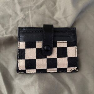 Checkered Card Holder Wallet